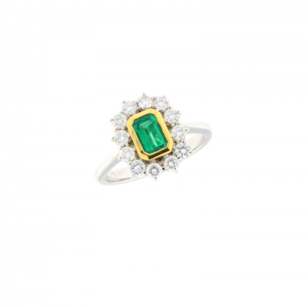 Giorgio Visconti | Anello con Smeraldo centrale e brillanti