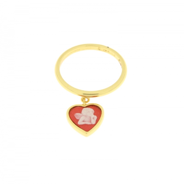 Cameo & Beyond | Anello Cuore Cherubino Pendente