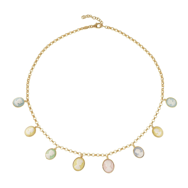 Cameo & Beyond | Collana Multicolore Ritratto Donna Neoclassica