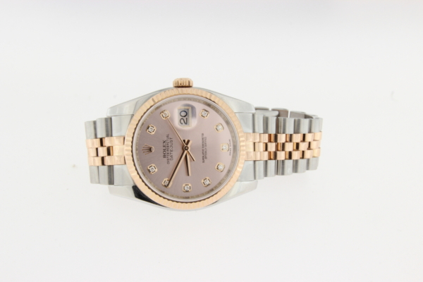 Rolex Datejust | Ref. 116231 | Quadrante rosa con brillanti - immagine 2
