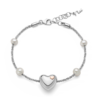 Miluna | Bracciale argento e perle con centrale a cuore | Gioielli di Miss Italia