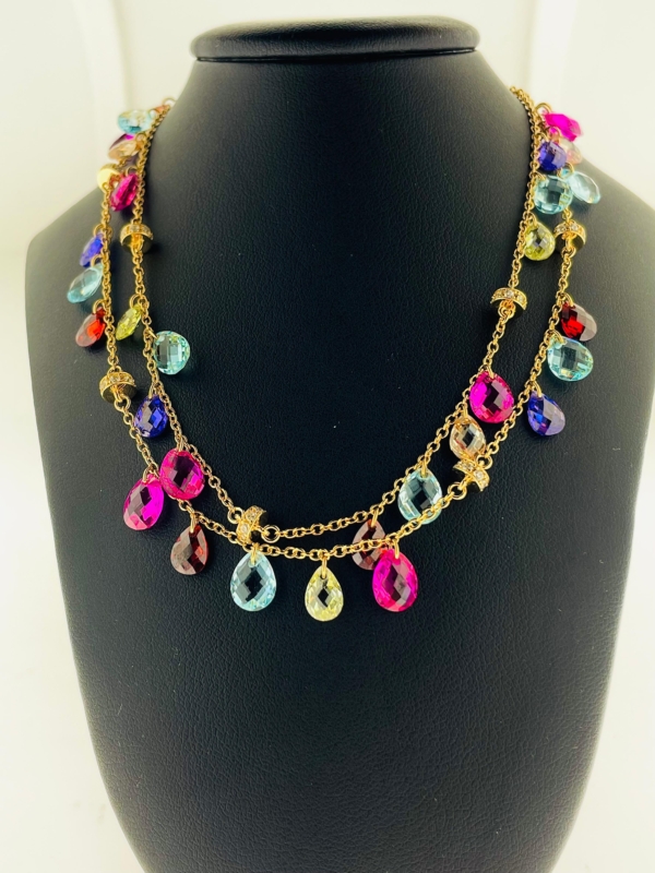 Ultima Edizione | Girocollo Charms multicolor | Taglio goccia | Argento
